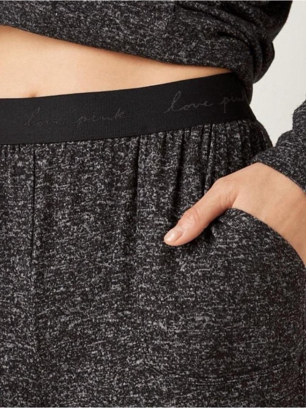 PINK Victoria's Secret Black Heather Joggers